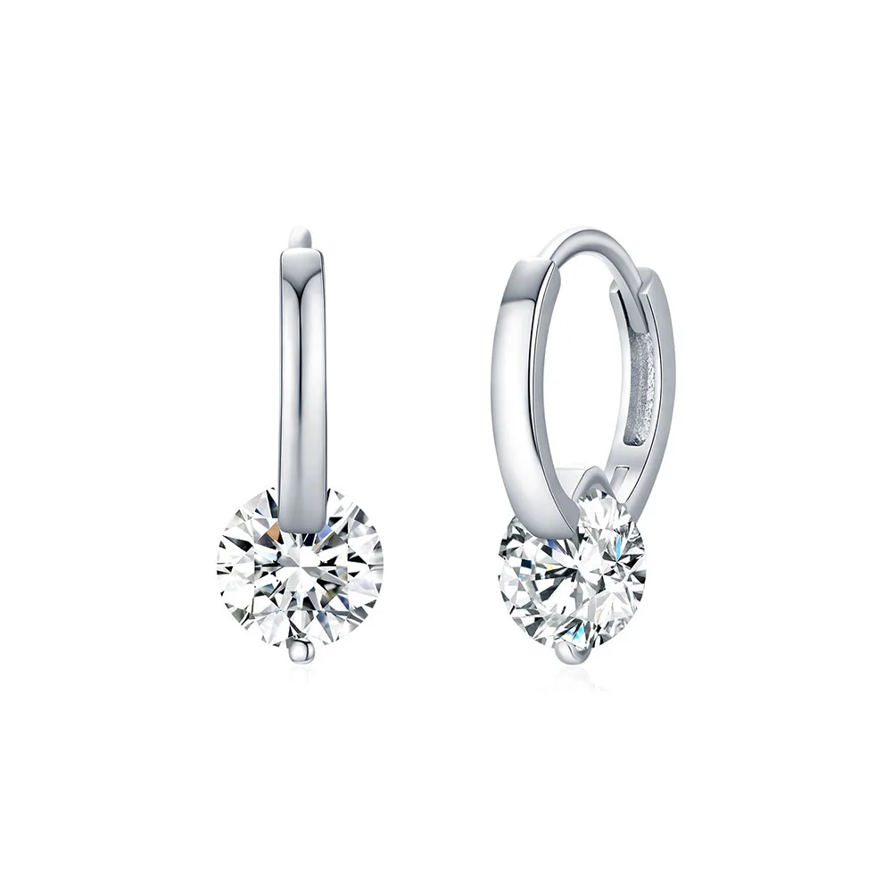 

Apexelle Brand Luxury Jewelry 925 Sterling Silver Earrings 1.0CT Moissanite Hoop Earrings Daily Wear Fine Jewelry