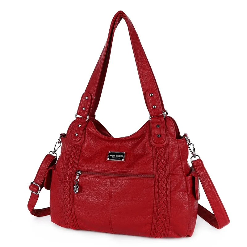 Imagem -05 - Angelkiss-bolsa de Ombro pu Prata para Mulheres Pacote Shopper Multibolsos Bolsa Crossbody Bolsa Feminina Zipper Hobos Bolsas de Moda