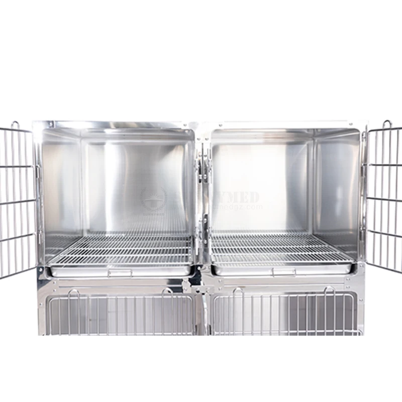 SY-W033 Stainless Comfortable Veterinary Furniture Animal Veterinary Pet Cages Hospital Cage