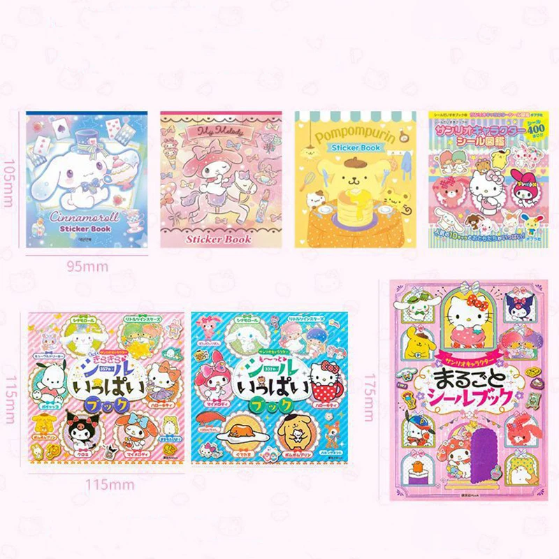 Cute Sanrio Stickers Book 24 Starting Account Material Stickers Kulome Big-eared Dog Cartoon Girl Stickers Decorative Toys