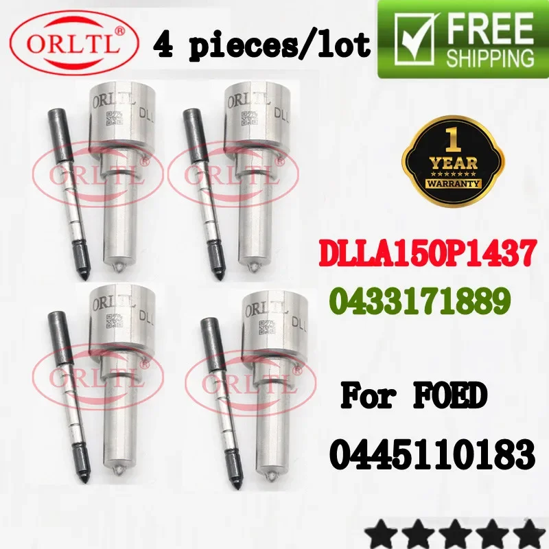 

4 шт. форсунок Common Rail DLLA150P1437 (OEM 0433171889) для FOED 0445110183, 1538758, 9S519F593BA, 0 445 110 183