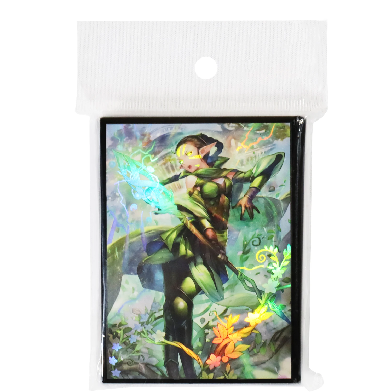 Holographic Anime Card Sleeves MTG Nissa Standard Size Card Sleeve Trading Card Protectors for 67x92mm Standard Size Foil Pocket