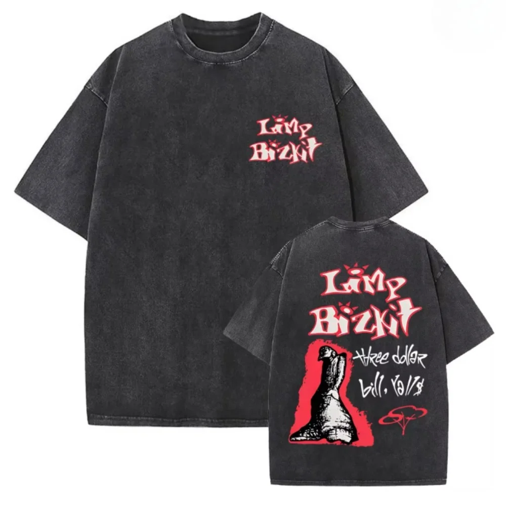 Washed Vintage Rock Band Limp Bizkit Significant 2026 Print T-shirts Men Women Hip Hop Retro Oversized Short Sleeve T Shirts