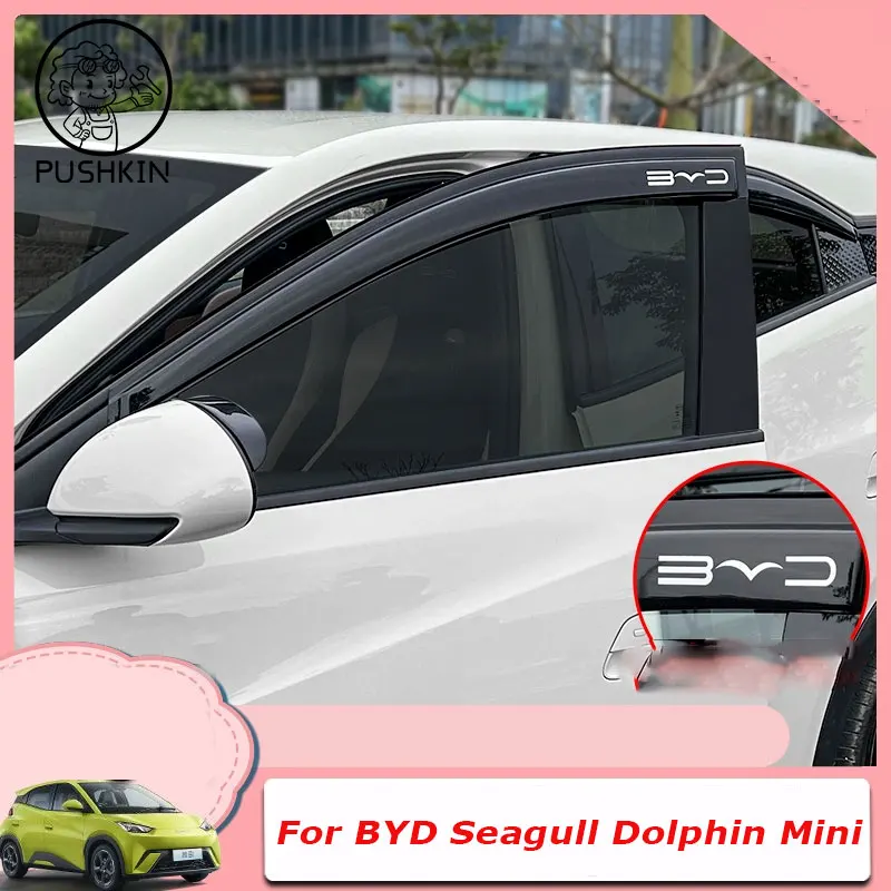 

Car Window Visors For BYD Seagull Dolphin Mini 2023 2024 2025 Rain Proof Window Deflector Windshields Guards Awnings Accessories