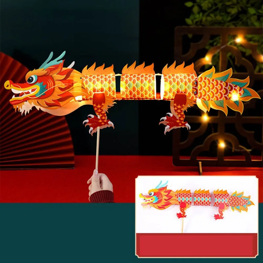 

Craft Kit Mid Autumn Chinese Lantern Handmade DIY Dragon Lantern Material Bag Chinese Style Mid-Autumn Festival Lantern