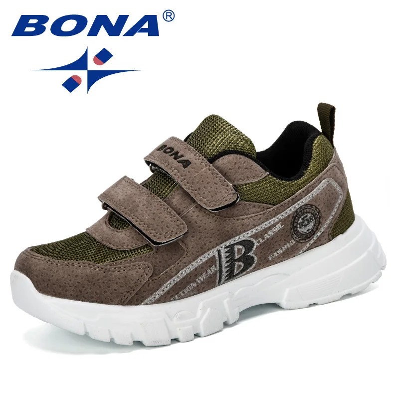 

BONA 2022 New Fashion Style Children Leather Shoes Outdoor Sport Sneakers Kids Mixed Color Casual Shoes Boys Leisure Footwear