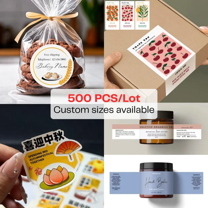 

Custom Glossy Vinyl Stickers Any Shape Size Minimum 500 Pcs Waterproof Decals Branding Business Promotion Labels dsgntouch