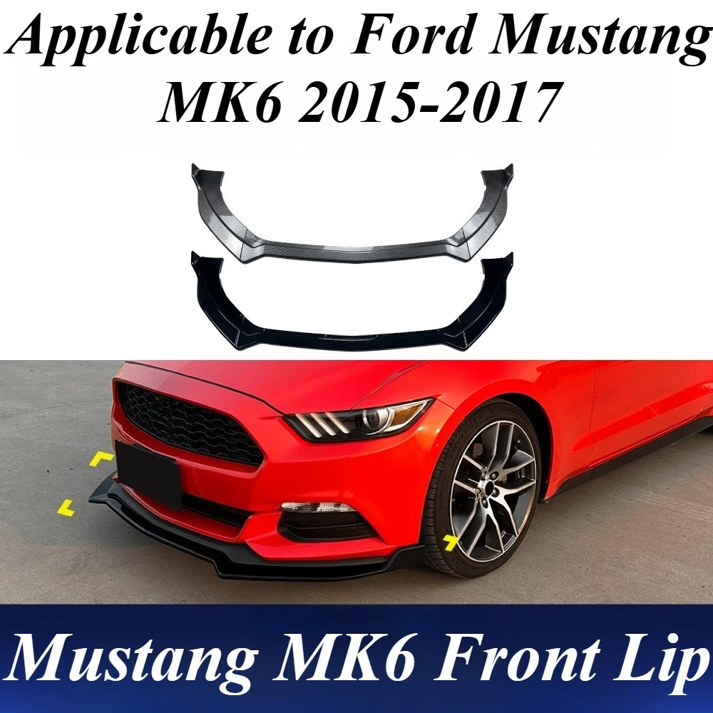 

For Ford Mustang S550 2015-2017 Front Bumper Lip Spoiler Side Winglets Splitter ABS Plastic Body Kit Car Styling Exterior Parts