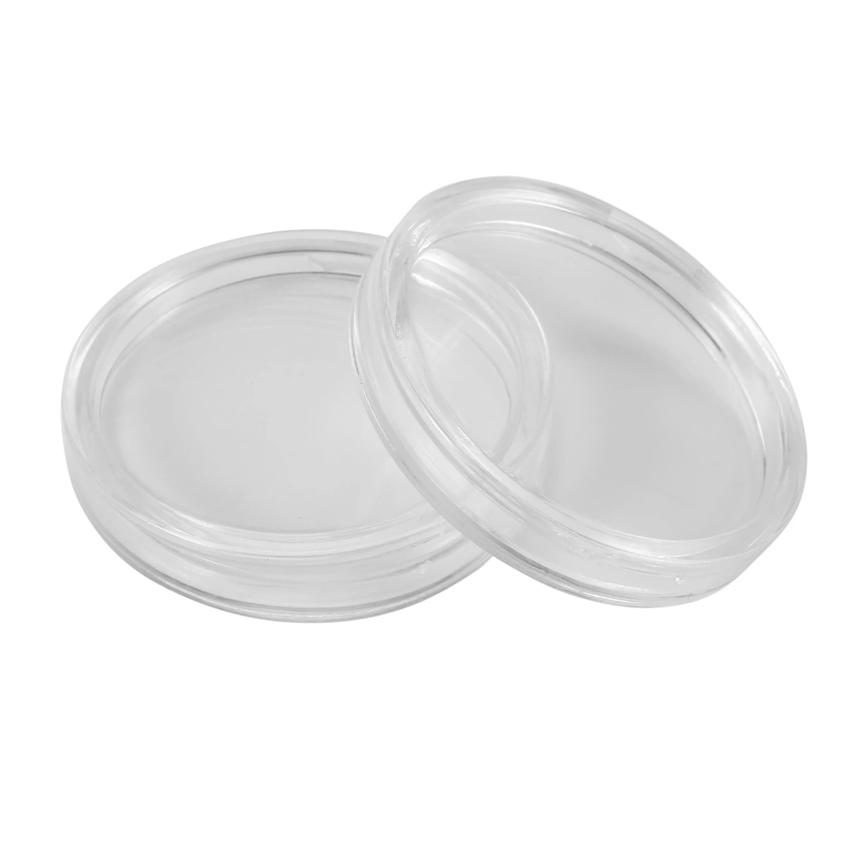 30個の小さな丸い透明プラスチックコインカプセルボックス33mm-ABQU
