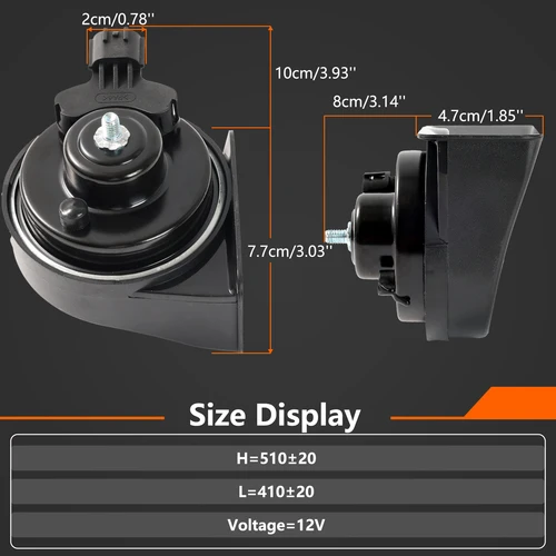 Imagen 2 del producto Bocina de caracol de tono alto y bajo, 12V, 110-125db, 410/510Hz, fuerte para Kia Rio Sportage Hyundai Solaris Creta / ix25 Accent RB HC Tucson i20