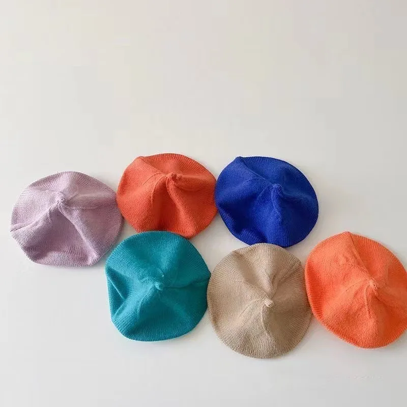 Новое поступление, вязаный детский берет, модная шапка-бини во французском стиле для малышей, мягкая теплая повседневная шапка для младенцев, милая детская зимняя вязаная шапка