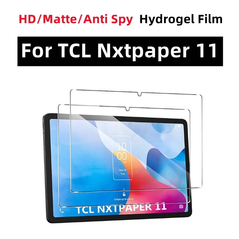 2 uds tabletas antiespía mate película de hidrogel para TCL Nxtpaper 11 HD/Protector de pantalla mate para TCL Nxtpaper 11 Plus cubierta completa