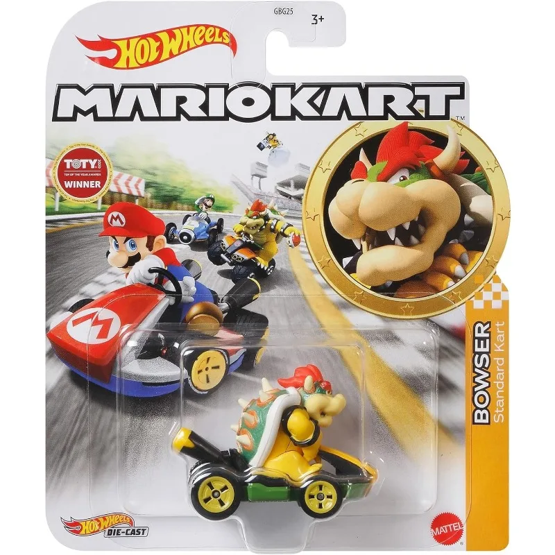 Hot Wheels Premium Super Mario Kart Bowser Diecast 1:64 Model Car Mario Bro Hotwheels 1/64 Cars Toys for Boys Hotweheels Gifts