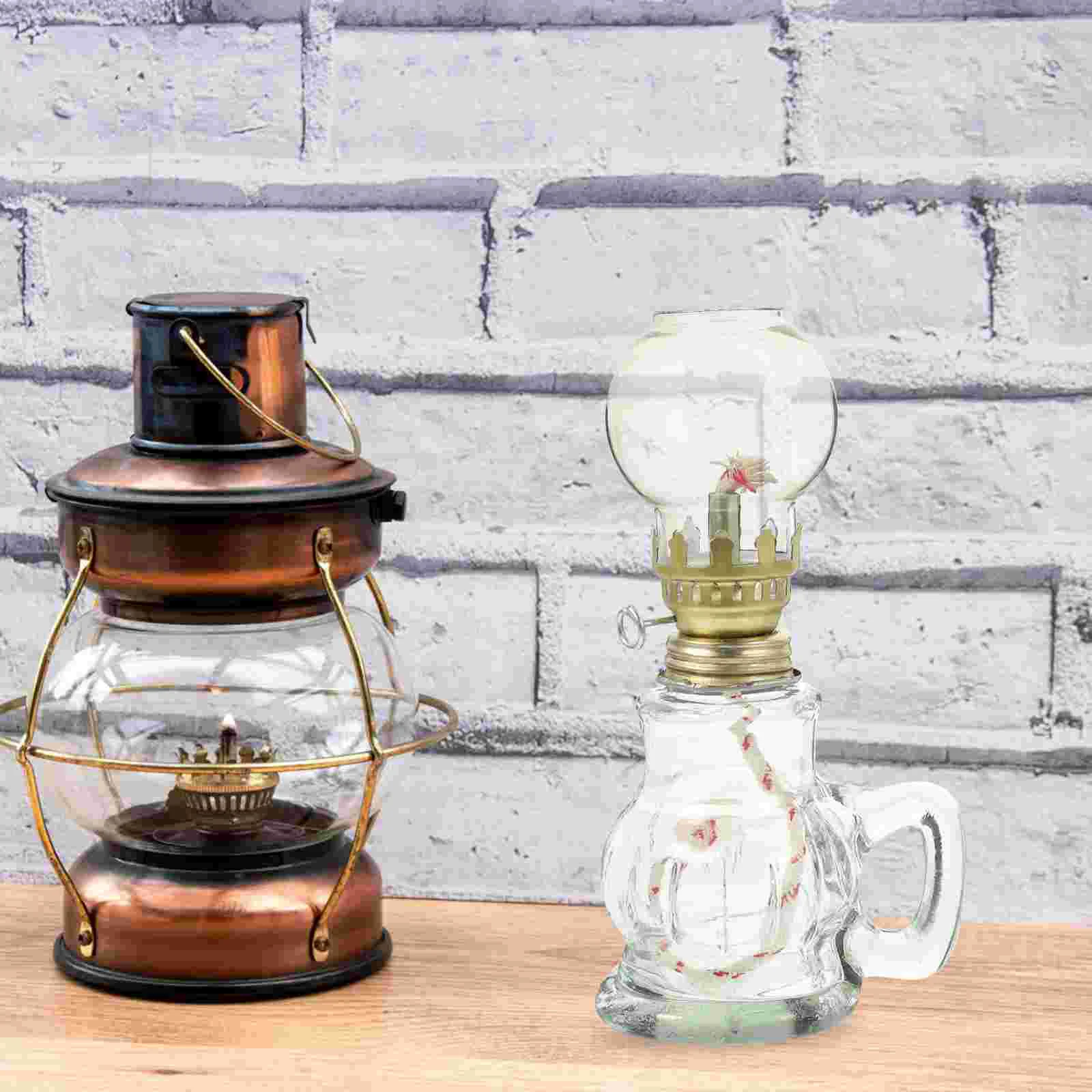 Kerosene Lamp Home Decoration Glass Crafts Cover Old Fashioned Special Indoor Oil Unique Lighting Retro