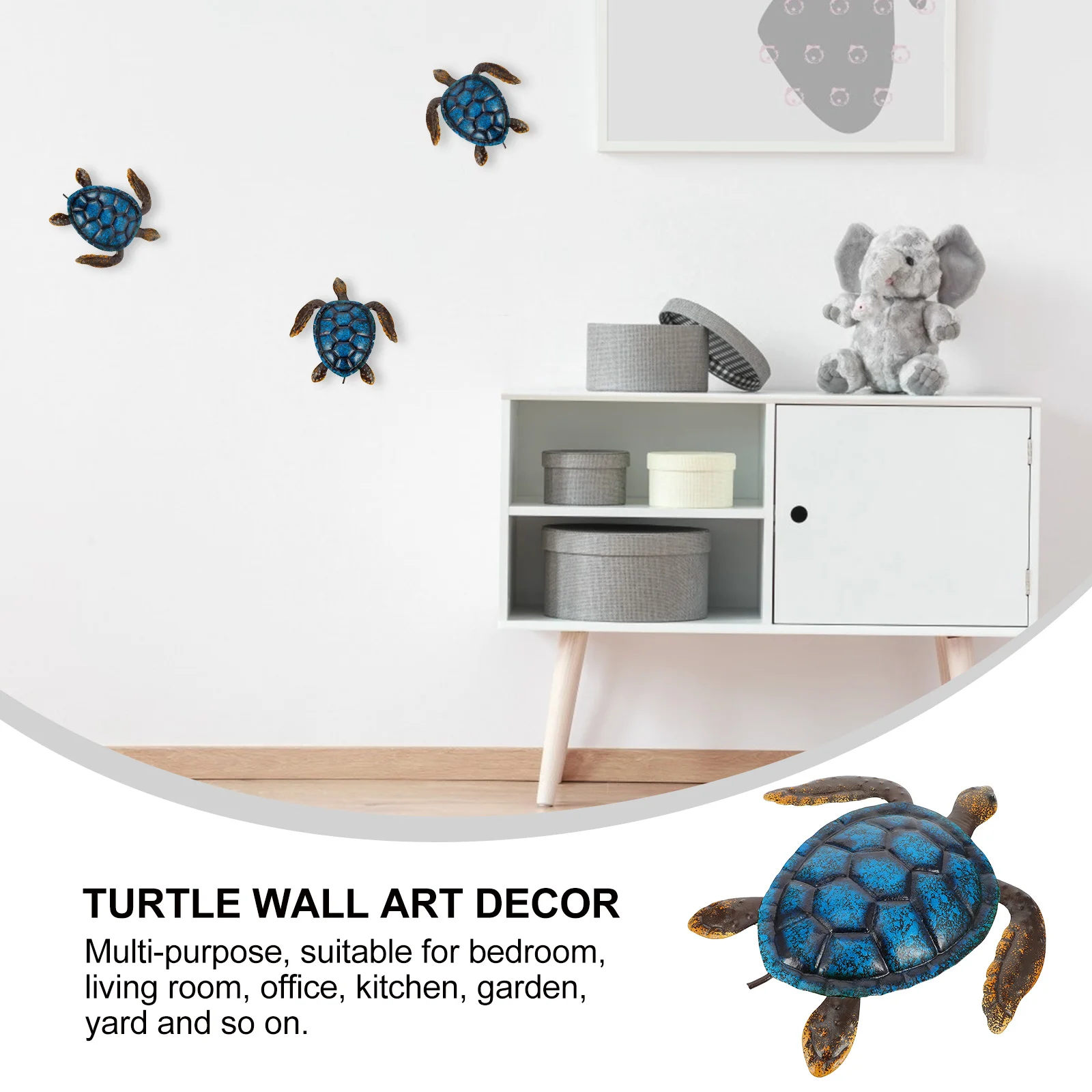 

1Pcs Unique Tortoise Pendant 3D Turtle Wall Art Decor Multipurpose Indoor Outdoor Use Colored Turtle Hanging Decorations