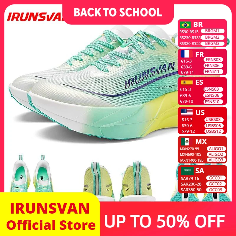 IRUNSVAN Full Plam Carbon Plate Trail Running Shoes Men 2026 High Quality Trendy Shoes New Ultra-light Running Shoes