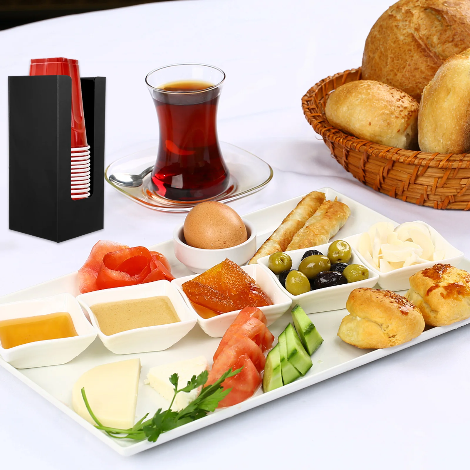 

1pc Black Milk Tea Rack Acrylic Paper Cup Stand Holder Portable Lightweight Cup Storage Organizer Display Bracket