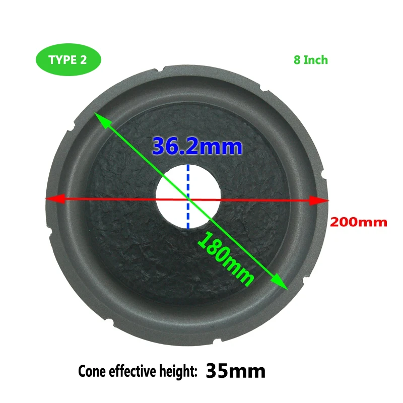 2pcs/Lot Powerful 8 Inch  Subwoofer Bass Speaker Paper Cone Big Foam EdgeHigh Power Thread Drum Audio Non-press Papers Basin