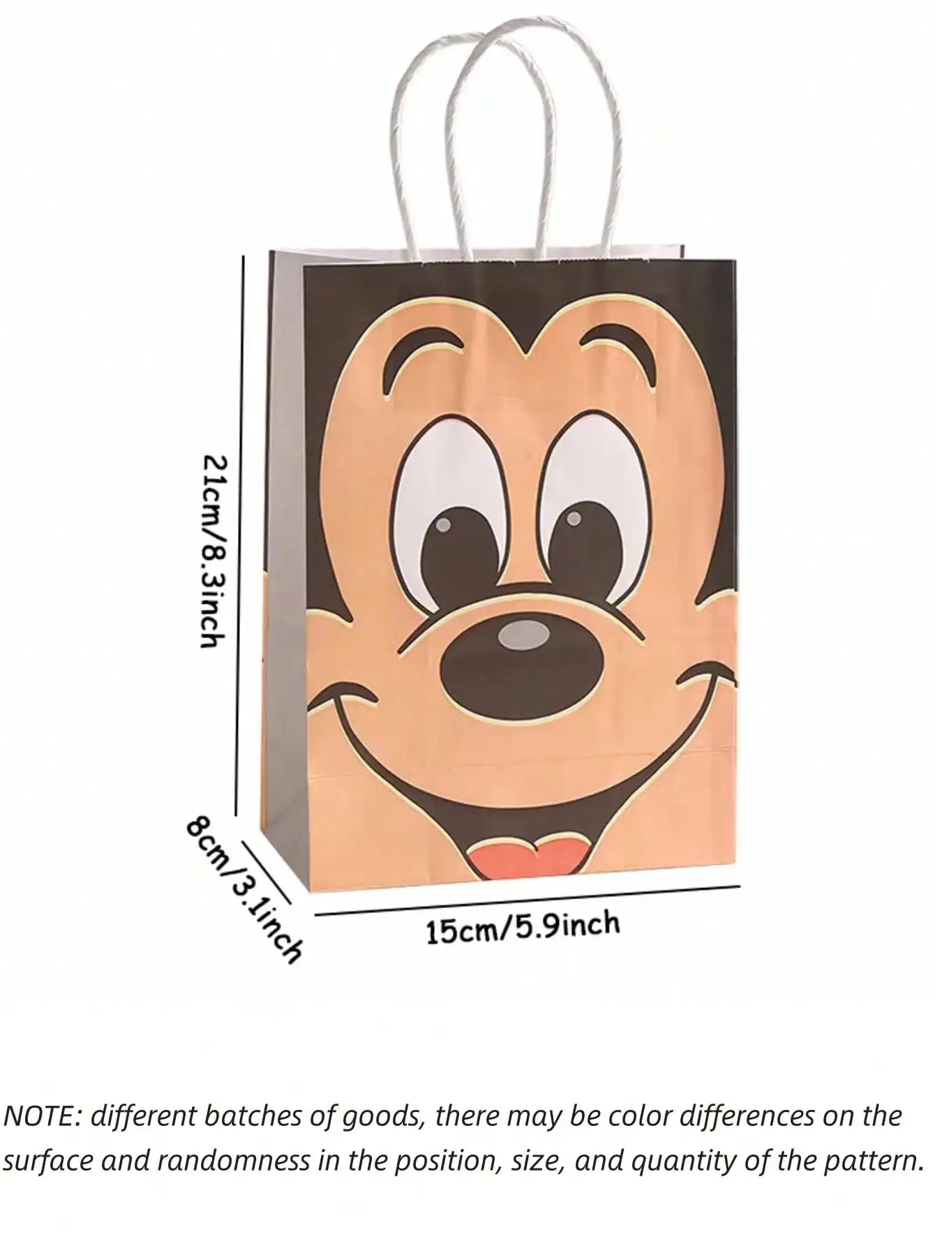 5/10/15 حقيبة هدايا ميكي للحفلات بتصميم شخصية كرتونية، مثالية لحقيبة هدايا الاحتفالات في المهرجانات، كيس ورقي