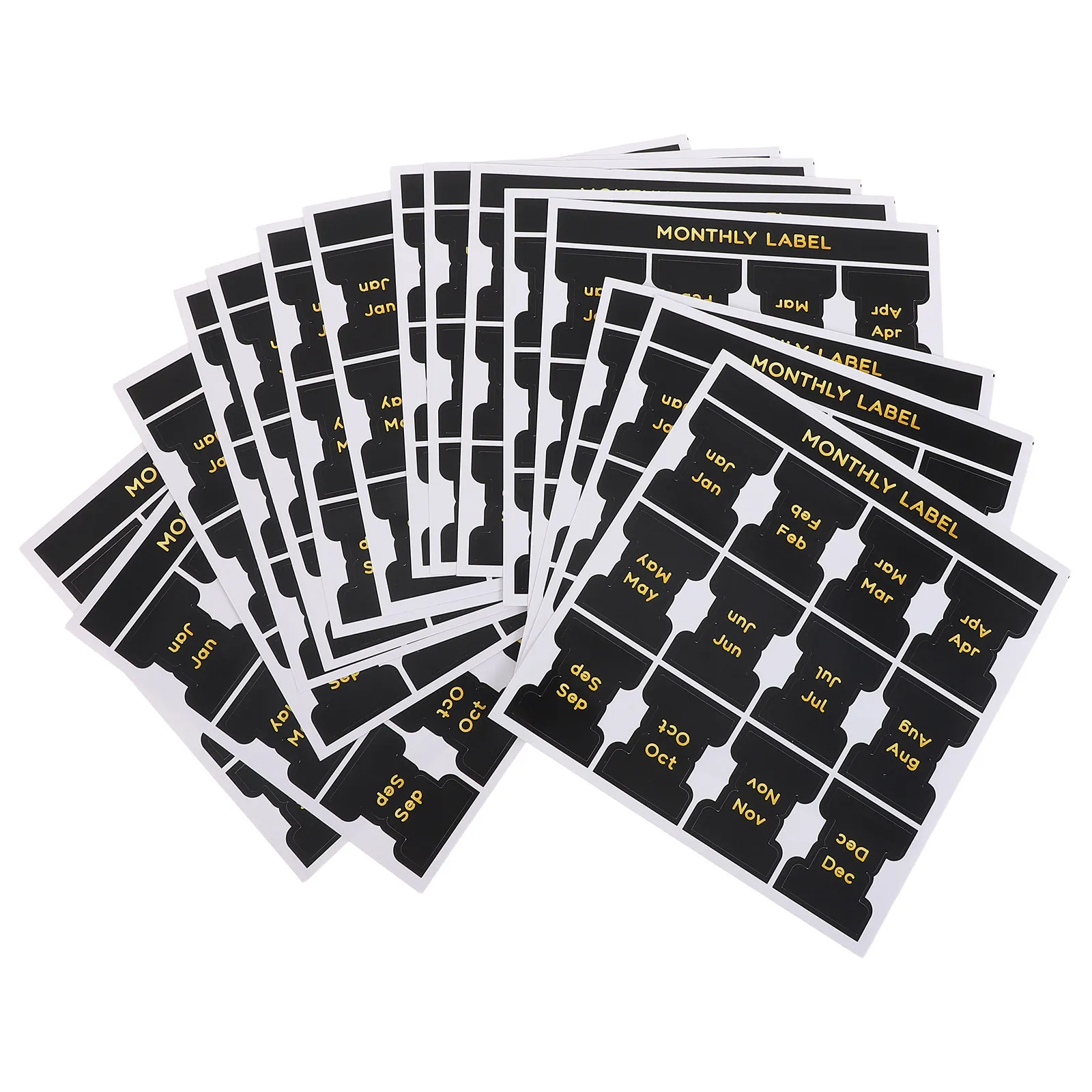 15 Sheets Monthly Index Tabs Stickers Decorative Adhesive Planner Tabs for Study Work Daily Planning Calendar Label Sheets
