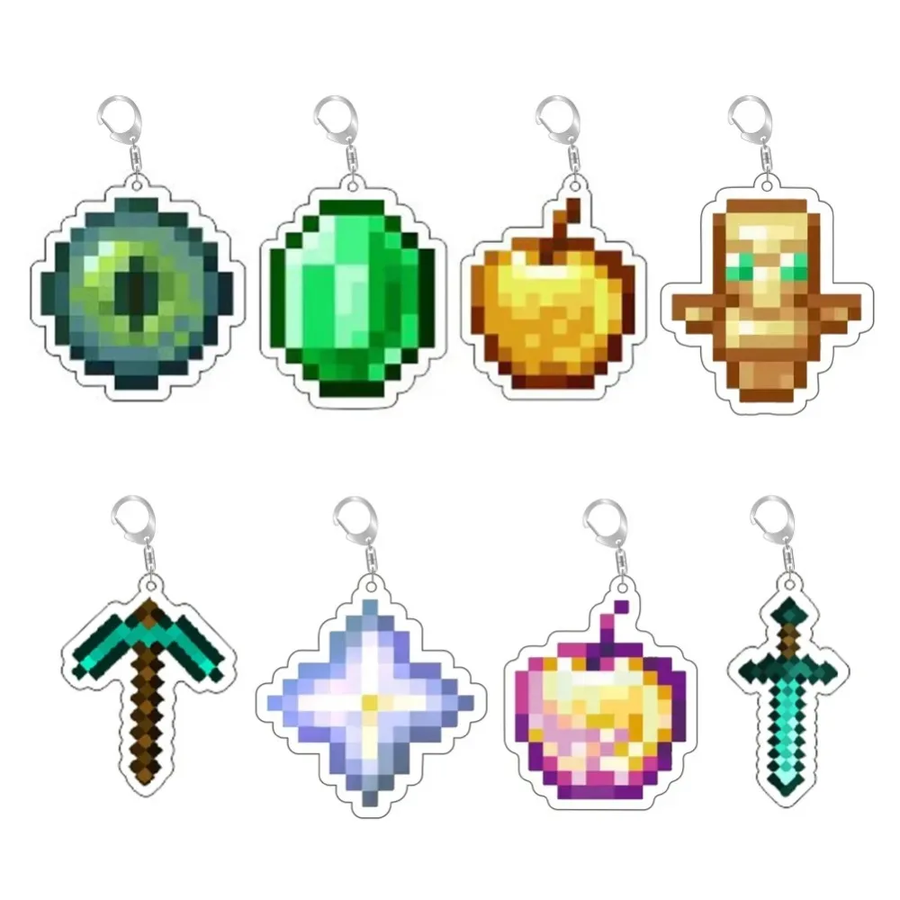 

Diy Minecraft Totem of Undying Creative Acrylic Keychain Keyring Game Peripheral Phone Chain Backpack Pendant Holiday Gifts