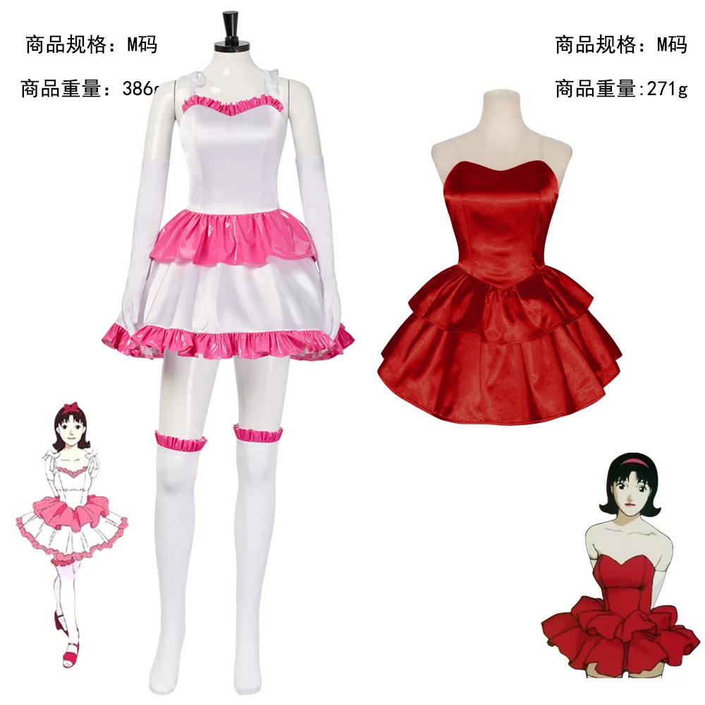 

Mima Kirigoe Cosplay Costume Perfect Blue Anime Idol Stage Outfit Pink White Ruffled Dress Uniform for Women Halloween Carnival