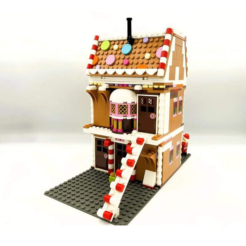 934 ELEMENTY MOC Personalizowany Domek z Piernika Modularny Alternatywny Model Budowy z Klocków Model 40809 Zestaw do Samodzielnego Montażu Prezent