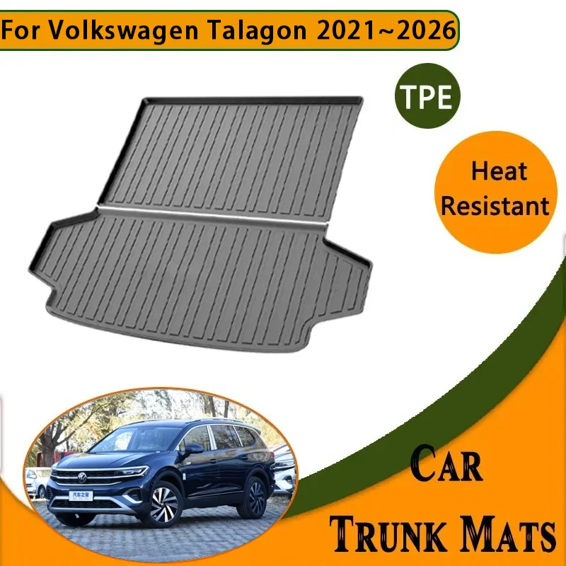 Maty bagażnika samochodowego do VW Volkswagen Talagon 2021 ~ 2022 Wodoodporna ochrona Tylne maty bagażnika Dywanik do przechowywania Akcesoria samochodowe