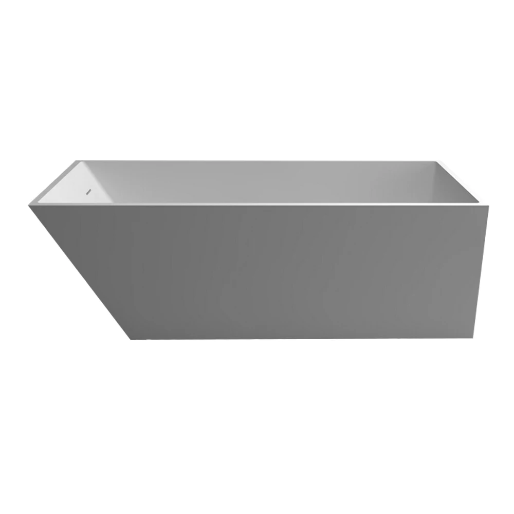 

1600x720x550mm Solid Surface Stone CUPC Approval Bathtub Rectangular Freestanding Corian Matt White Tub RS6548A