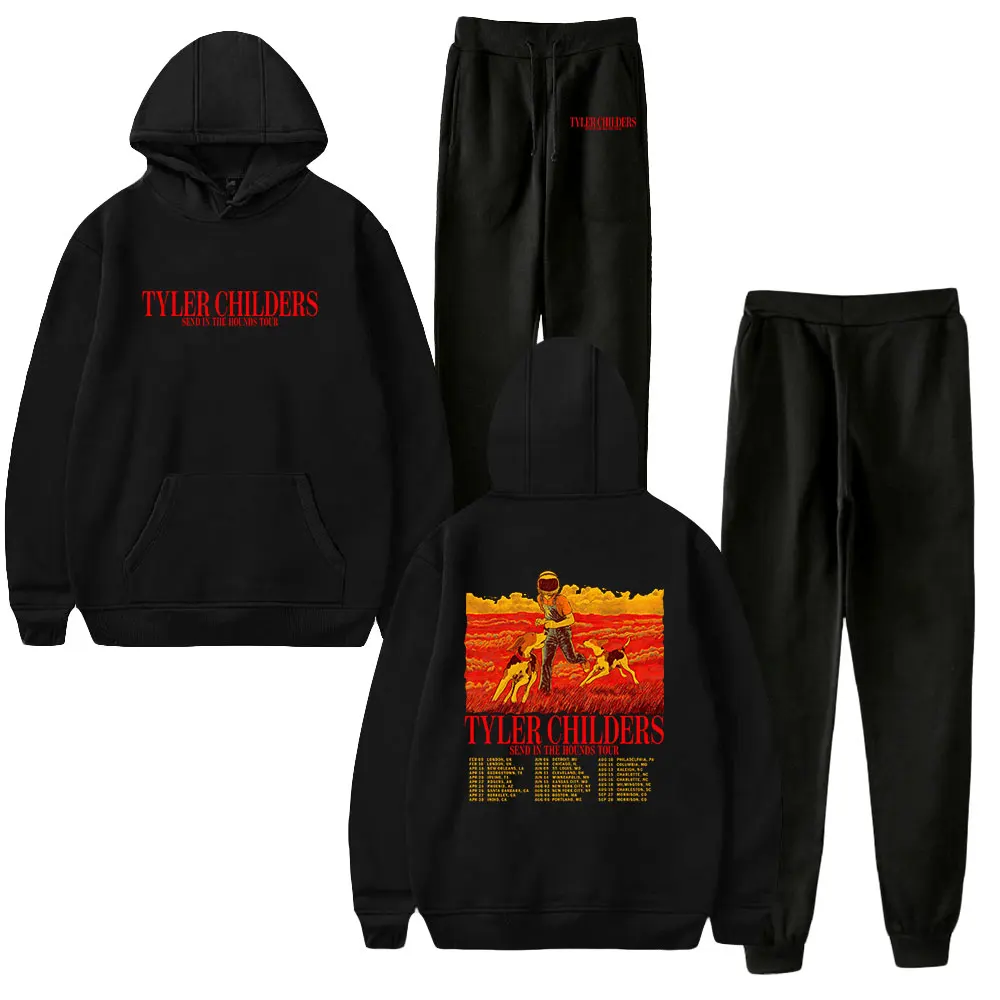 

Tyler Childers Send in the Hounds Tour Hoodie Jogger Pants Two Piece Set Sweatshirts+Sweatpants Fashion Clothes Women Men's Set