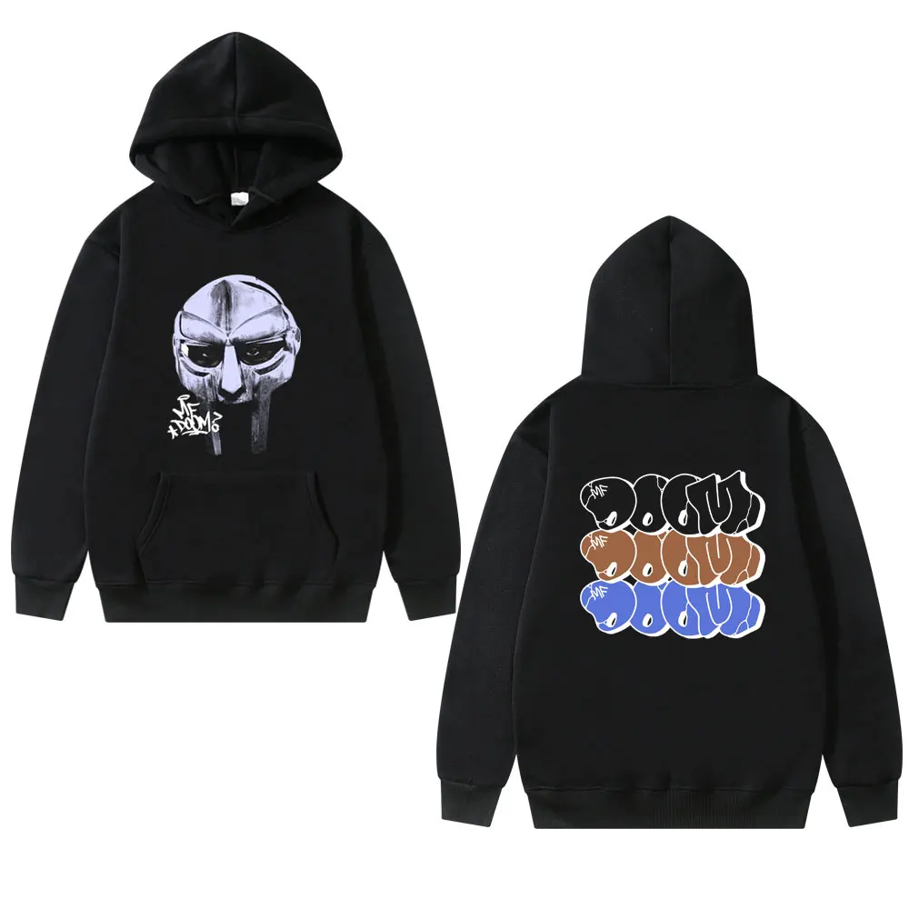 Rapper Mf Doom Mask Madlib Madvillain Double Sided Graphic Hoodie Men Women Hip Hop Vintage Hoodies Male Oversized Sweatshirt