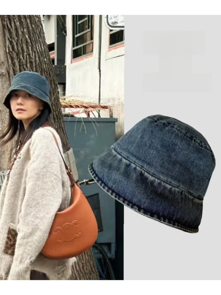 canary-kiss-collaborative-denim-fierman-hat-women's-faion-pot-hat-high-round-summer-2025-new-arrival