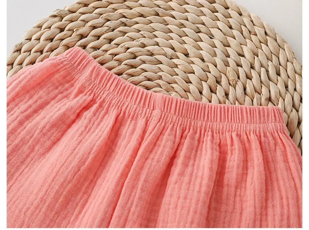 Cotton Muslin Shorts for Children Infant Korea Style Summer Beach Short Pants Bottom for Baby Clothes Girls Boy 4 6 8 10 12 Yrs