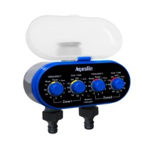 Ball Valve Two Outlet Automatic Watering Four Dials Water Timer 0 Pressure Garden Irrigation Controller for Garden, Yard