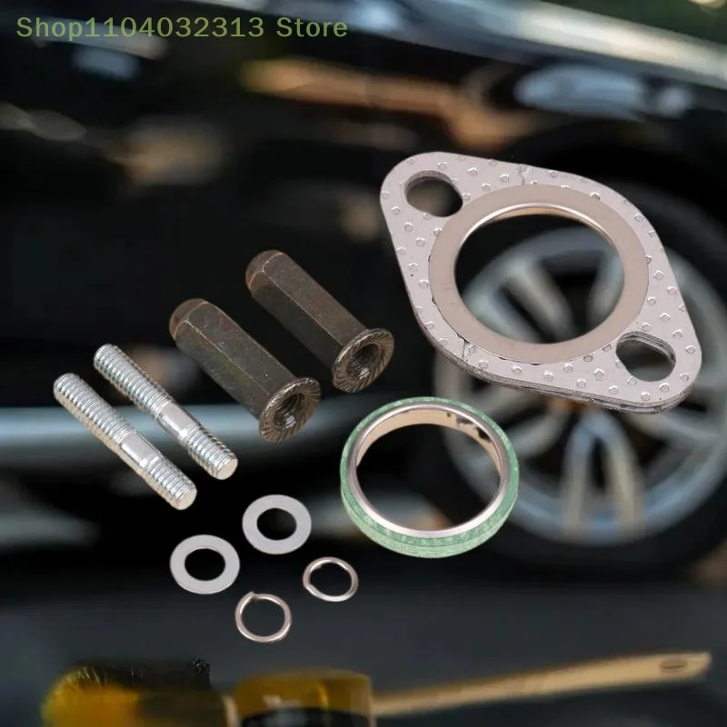 10Pcs Exhaust Bolt Gasket Metal Stud Nut Kit for GY6 50-150cc Scooters ATVs Go Karts Moped Quad Motorcycle Repair Parts