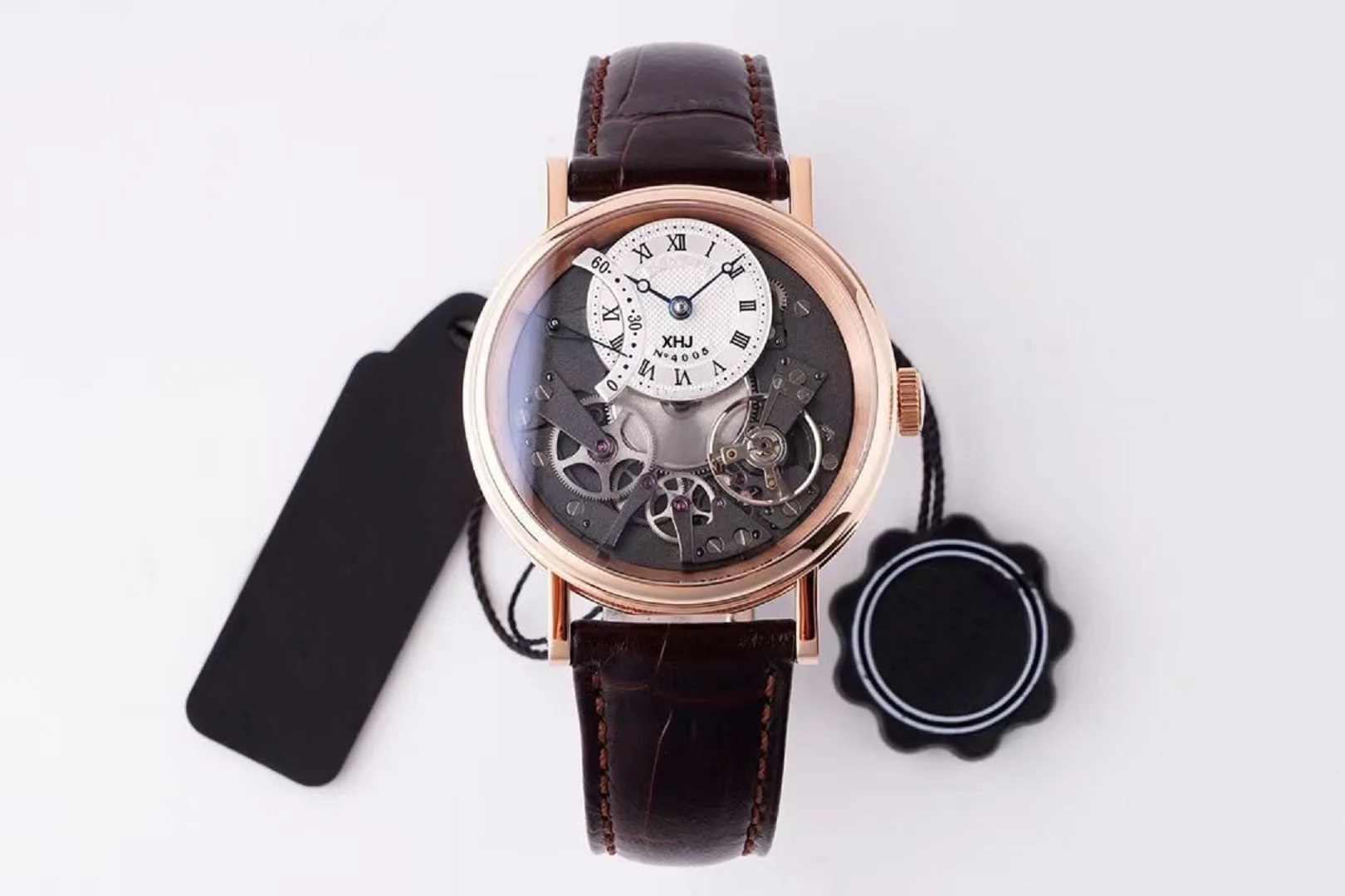 Luxury XHJ Tradition 7097BR Men's Watch The Best A505 Manual Winding Movement Waterproof Warranty 36 Months Fash Shipping