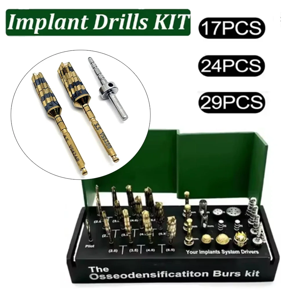 

17/24/29Pcs/kit Dental Implant System Drivers Osseodensification Burs Drills Implant Maxillary Sinus Lift Dental Tools