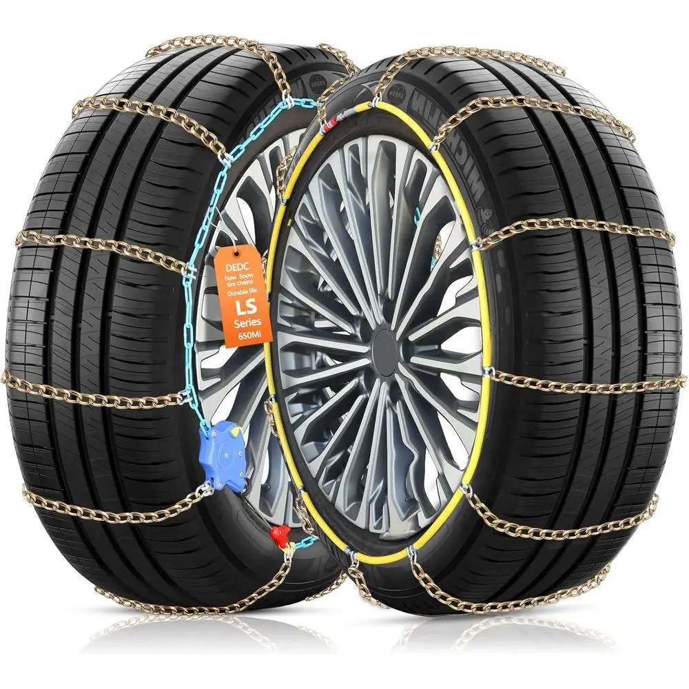 Auto Lock Snow Tire Chains,50s Quick Easy,Enhanced Manganese Steel Alloy,Endurance Life 650 Mi, Winter Icy and Snowy Road Tire T