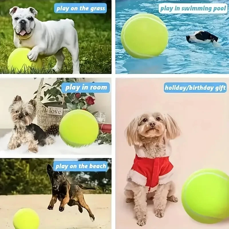 9.5Inch Giant Tennis Ball For Dog Chew Toy Pet Dog Interactive Toys Big Inflatable Tennis Ball Pet Supplies Outdoor Dog Toy