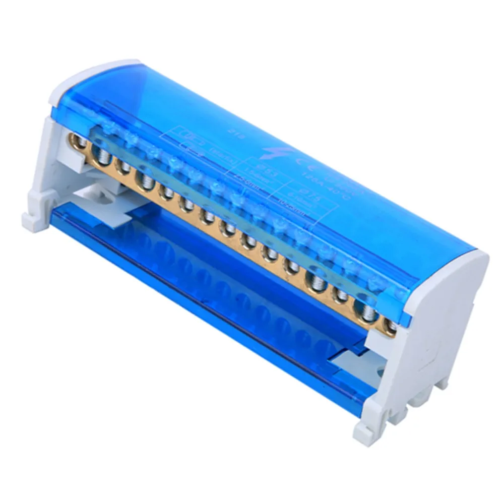 215 صندوق توزيع طرفي 125A/500V 2 في 28 خارج صندوق توصيل كتلة المحطة 2-Level أنظمة أسلاك صندوق التوصيل الأزرق