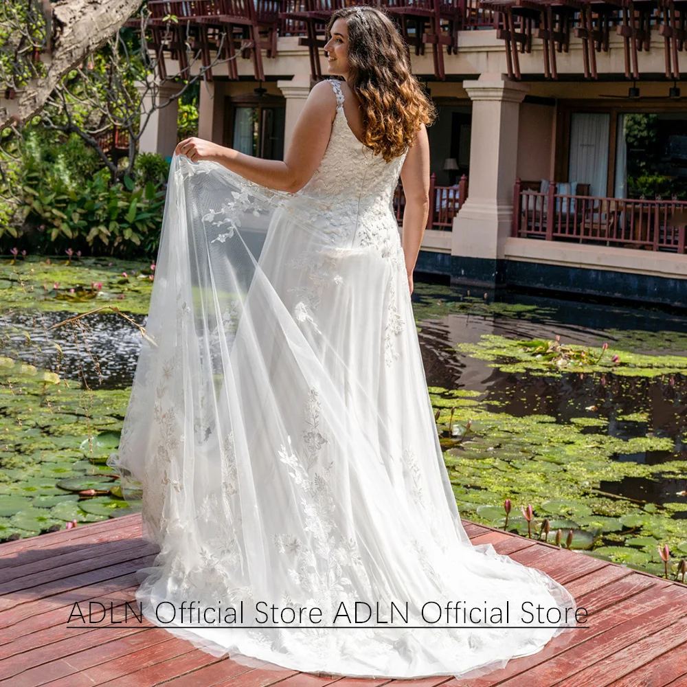 زفاف ساحر بالإضافة إلى حجم مخصص السباغيتي الأشرطة الخامس الرقبة زين تول ألف خط ثوب الزفاف قطار الاجتياح فساتين العروس