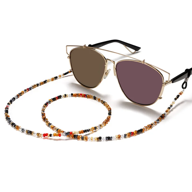 Anti-Lost Eyeglasses Chain Boho Retro Beaded Reading Sunglasses Spectacle Holder Neck Cord Mask Chain Holder Eye Wear Jewelry