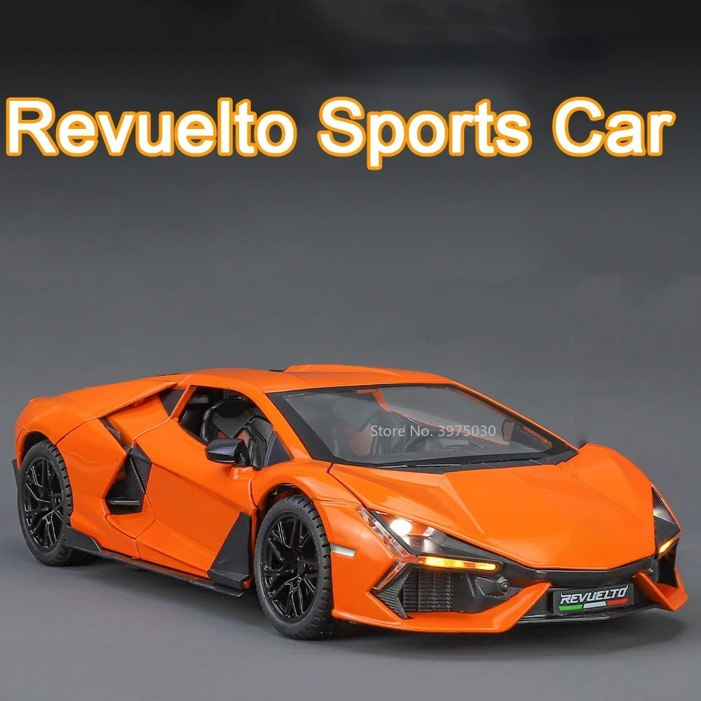 

1/24 Revuelto Sports Car Toy Model Alloy Die Cast Four Wheel Suspension All Car Doors Can Be Opened Vehicle Models Collect Gifts