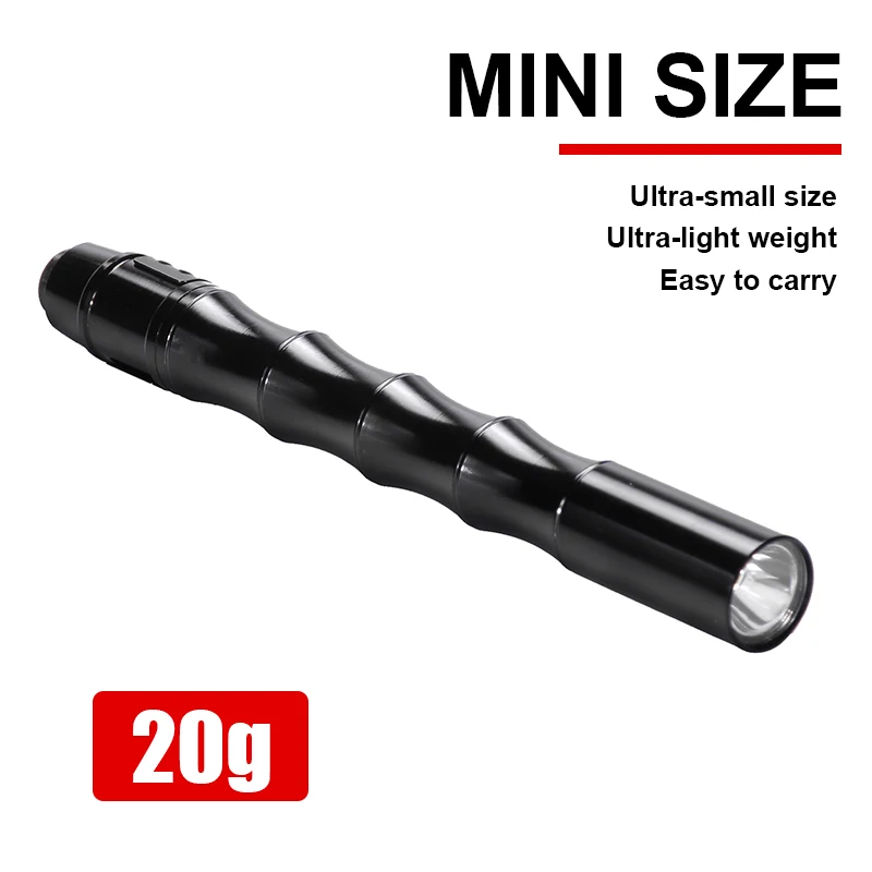 1 Pack Small Mini Flashlight AAA Ultra Bright LED Pen light Waterproof  Pocket Clip Tactical Torch Lamp (battery not included)