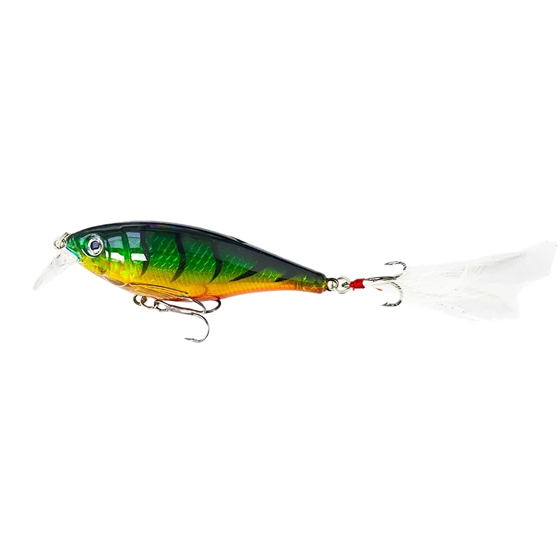 1 pièce, 9 cm, 13 g, leurres de pêche, minnow coulant, wobbler avec 2 hameçons triples, appât artificiel dur laser, jerkbait, leurre pour la pêche au black-bass, matériel de pêche