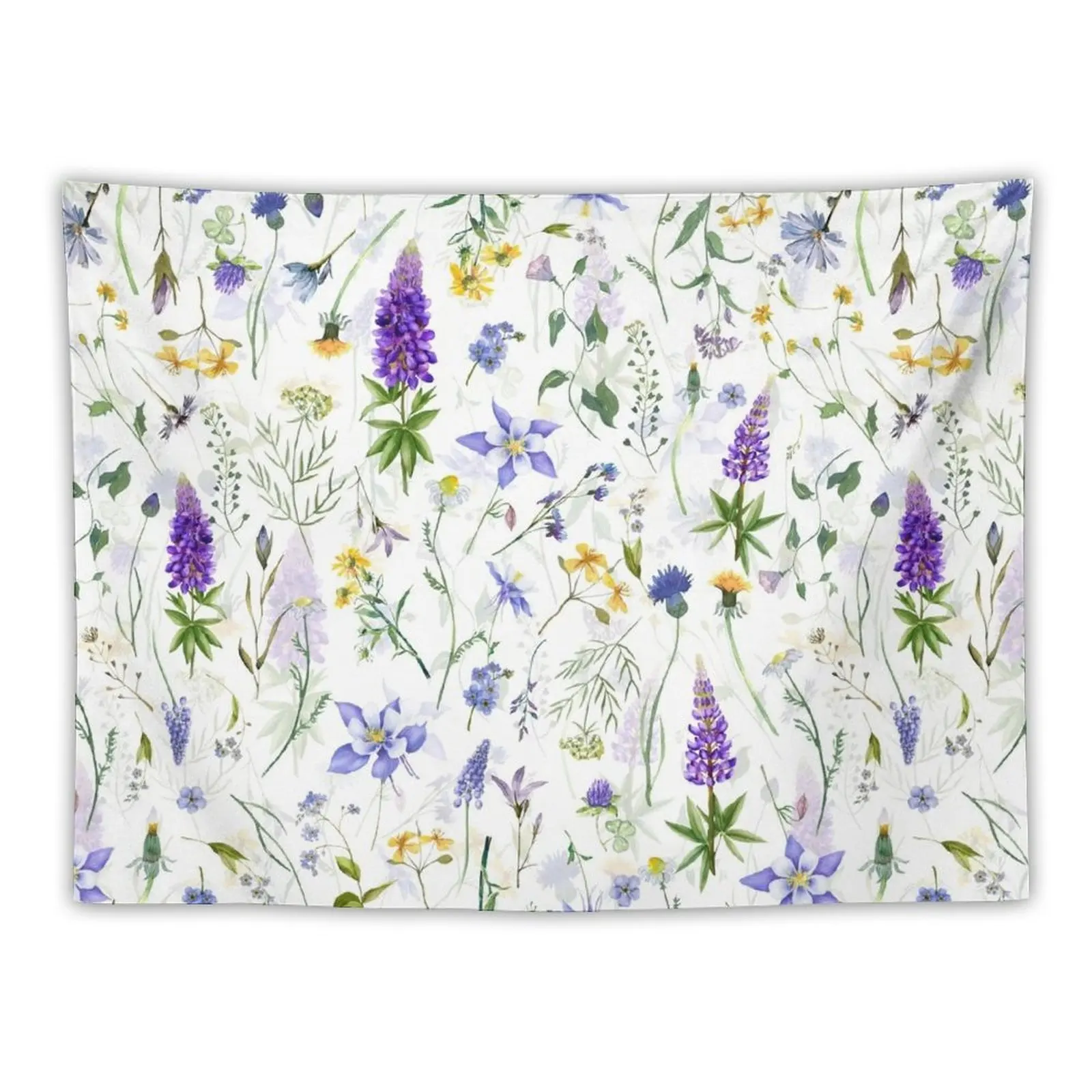 New Blue Yellow And White Midsummer Meadow Tapestry Room Decore Aesthetic Wall Decorations Room Decorating