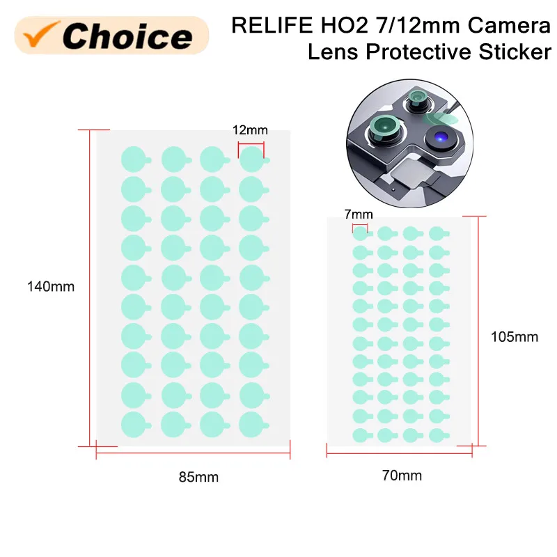 

RELIFE 7/12mm Camera Lens Protective Sticker for Phone Repair Blue Light Dust Shield Adhesive Patch for Lens Protection Tool
