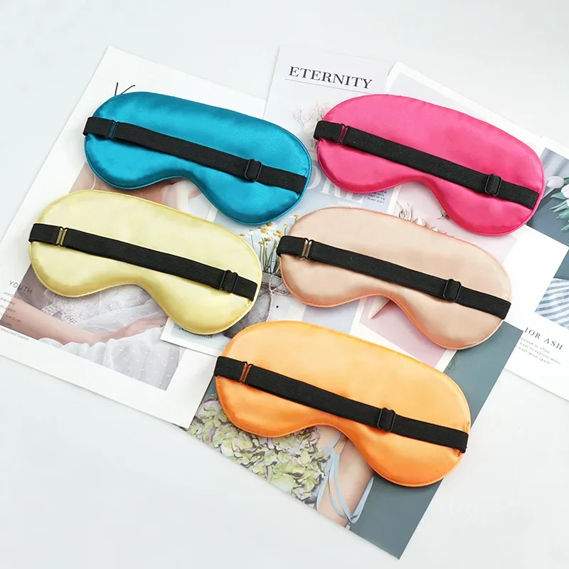 1pcs Eye Cover Silk Sleep Eye Mask Sleeping Padded Shade Patch Eyemask Blindfolds Women Men Travel Snore Relax Rest