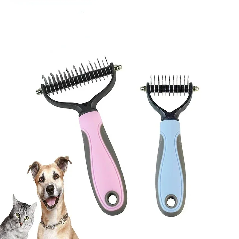 

Pets Fur Knot Cutter Dog Grooming Shedding Tools Pet Cat Hair Removal Comb Brush Double sided Pet Products Suppliers