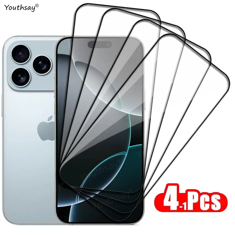 

4-1Pcs Glass For iPhone 17 Pro Max Tempered Glass iPhone 17 16 15 Pro Max Screen Protector HD Phone Film iPhone 17 Pro Max